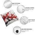 thumbnail image 6 of Acheng  Flower Pillow Cover Set of 2,Red Flower Oriental Style Painting Plum Blossom in Double Sided Square Pillow Cases Pillowcase Sofa Cushion 24x24in, 6 of 7