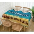 thumbnail image 2 of Happy Passover Tablecloth Jewish Matzo Pesach Festival Holiday Party Decoration Kitchen Dining Room Home Decor-60×84inch, 2 of 5