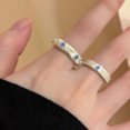 thumbnail image 2 of Womens Copper Cross Ring With Blue Diamond Accent Electroplated Elegant Adjustable Opening Fashion Jewelry Gift, 2 of 6