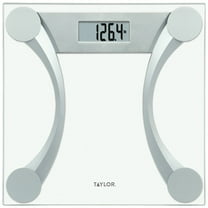 Taylor Digital Clear Glass Bathroom Scale with Unique Curved Design