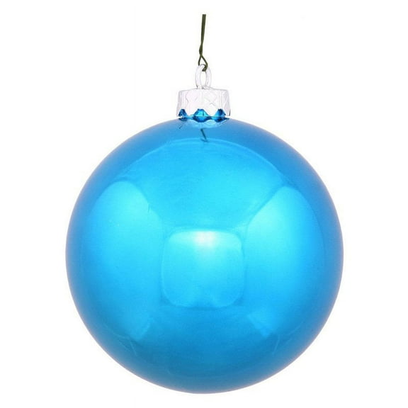 Vickerman 12" Turquoise Shiny Ball Ornament
