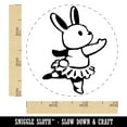 thumbnail image 2 of Ballerina Bunny Rabbit In Tutu Self-Inking Rubber Stamp Ink Stamper - Orange Ink - Small 3/4 Inch, 2 of 7