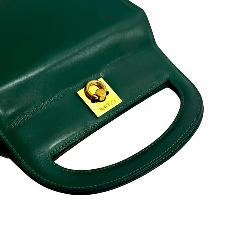 Pre-Owned CELINE Vintage Ring Hardware Logo Calf Leather Handbag