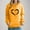 Yellow, variant on Crunowin Women Hooded Sweatshirts, Heart Printed Long Sleeve Loose Fit Fashion Pullover Tops Black L
