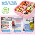 thumbnail image 2 of Bento Box , 3 Pack Snack Containers with 3 Compartments for Meal Prep & On-the-Go , Lunchable Container Reusable and BPA-Free, 2 of 7