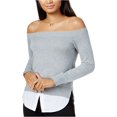 thumbnail image 2 of maison Jules Womens Off-The-Shoulder Pullover Sweater, Black, X-Small, 2 of 6