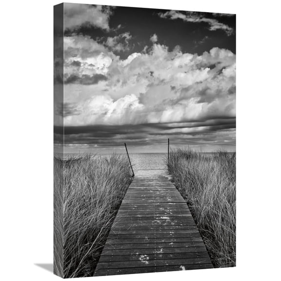 Global Gallery's 'Oak Bluffs Beach Path' By Katherine Gendreau Stretched Canvas Wall Art