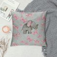 Patifu Elephant Graphic Decorative Throw Pillow Cover for Home Couch