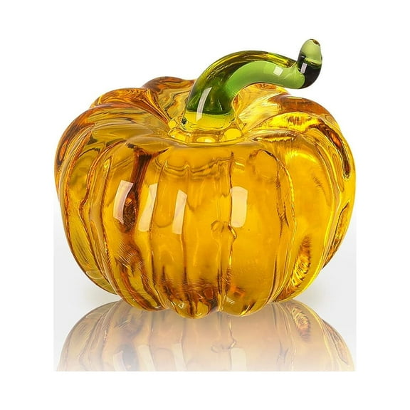 Holzlrgus Halloween Yellow Crystal Glass Pumpkin