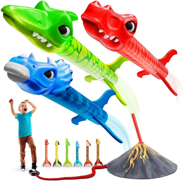 Lanzacohetes de juguete con forma de dinosaurio Ninja Blast para niños de 3 a 8 años