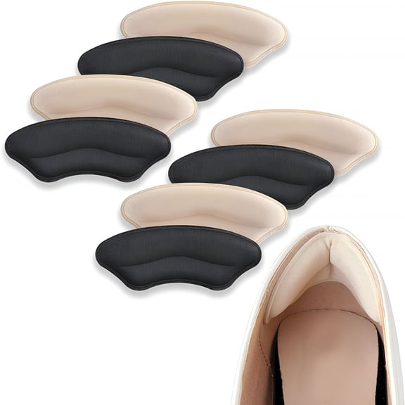 TELOLY Heel Pads for Shoes, Soft and Flexible Heel Grips for Shoes Too Big, Relief of Pain, Improved Fit and Comfort, 4 Pairs