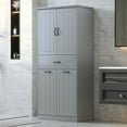 thumbnail image 2 of Furvclv Bathroom Storage Cabinet With 2 Laundry Baskets, Tall Anti-Tipping Tilt-Out Double Doors Hidden Laundry Hamper Cabinet With 2 Doors & 1 Drawer For Laundry Room, 2 of 9