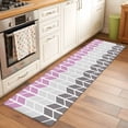 thumbnail image 3 of Area Rug 2x6ft Herringbone Pattern Carpets Indoor Floor Area Mat Washable Entrance Mat Rugs for Living Room Dining Room Kitchen Bedroom, Vintage Pink Ombre Grey Sofa Throw Carpet, 3 of 9