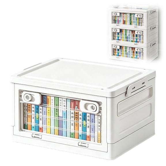21QT Storage Bins with Lids for Closet, Plastic Storage Drawers, Office Dorm Foldable Containers, Stackable Organizers
