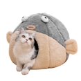 thumbnail image 1 of Cama para gatos Cave Lcybem con almohada extraíble y lavable, color gris, 1 of 7