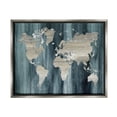 thumbnail image 3 of Stupell Industries Rustic Grain Patterned World Map Country Shapes Graphic Art Luster Gray Floating Framed Canvas Print Wall Art, Design by Nan, 3 of 5