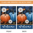 thumbnail image 2 of Autumn Chair Fall Flag Pumpkin Blue White Blanket Seasonal Maple leaves Sunflower Outside Farmhouse Decoration (Chair-28×40 inch), 2 of 6