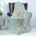 thumbnail image 4 of Animal Cartoon Soft Flannel Fleece Throw Blanket, and Little Mouse Friendship Fun Art Hand Drawn Flowers Design, Cozy Plush for Indoor and Outdoor Use, 60" x 80", Multicolor, by Ambesonne, 4 of 5