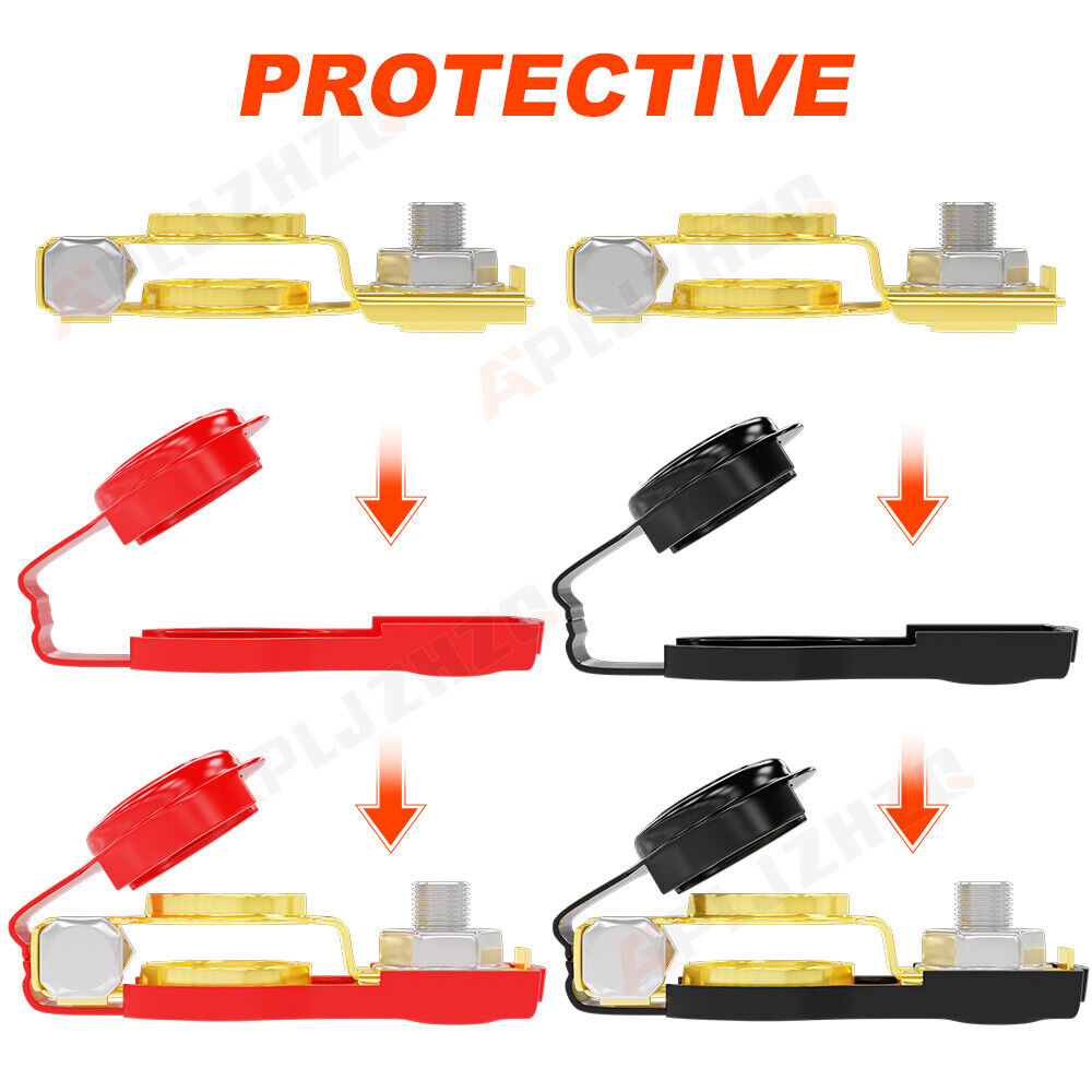 Heavy Duty Universal Battery Terminal Connectors – Positive & Negative, Zinc Alloy