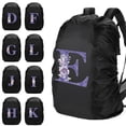 thumbnail image 2 of Mochila impermeable de 20 a 70 l con funda para lluvia, moderna, con letras de flores moradas, para deportes al aire libre, ciclismo, funda de seguridad para lluvia, para acampar y hacer senderismo, 2 of 5