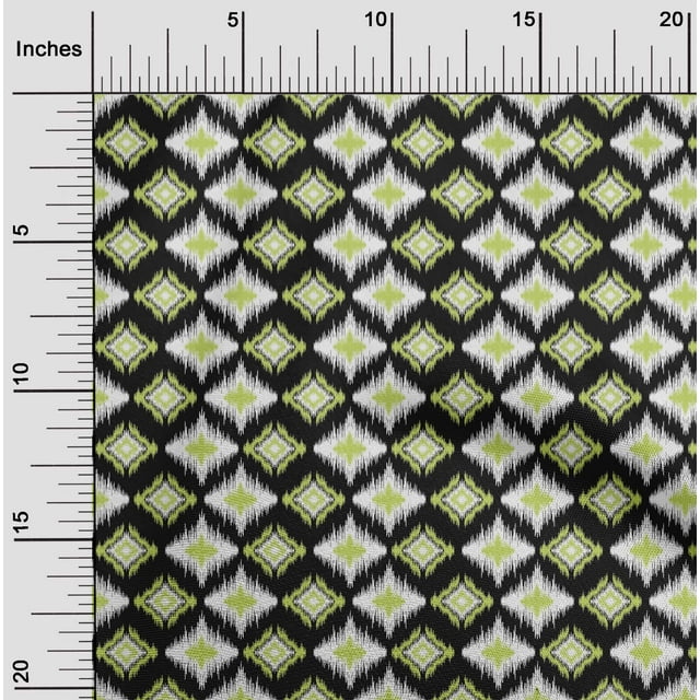 oneOone Cotton Poplin Fabric Geometric Ikat Printed Craft Fabric BTY 56 Inch Wide