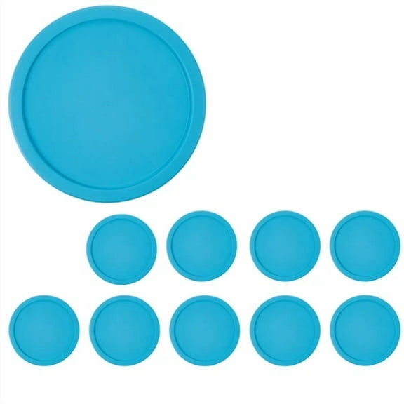 10 Replacement Lids Covers For Pyrex 2-Cup Containers, 5-Inch 7200-Pc Sky Blue