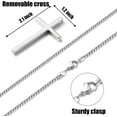 thumbnail image 5 of Cross Necklace for Men, Silver/Gold/Black Mens Cross Necklaces with 2.5mm Cross Chain and Stainless Steel Cross Pendant, Box Chain 16-24 Inch, 5 of 23