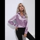 thumbnail image 4 of Blusas de Satén para Mujer, Informales, de Larga, con Botones, Elegantes, para Trabajo y Negocios Púrpura S, 4 of 9
