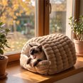 thumbnail image 4 of Covered Cat Bed Cave - 2-in-1 Enclosed Pet House for Small Medium Dogs Cats, Winter Warm Sleeping Shelter with Removable Cushion, 2 Size Indoor, 4 of 6