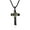 black+chain 60cm, variant on Retro titanium steel wreath cross necklace two-tone wood grain stainless steel prayer pendant literary cold jewelry daily party gift shaped necklace