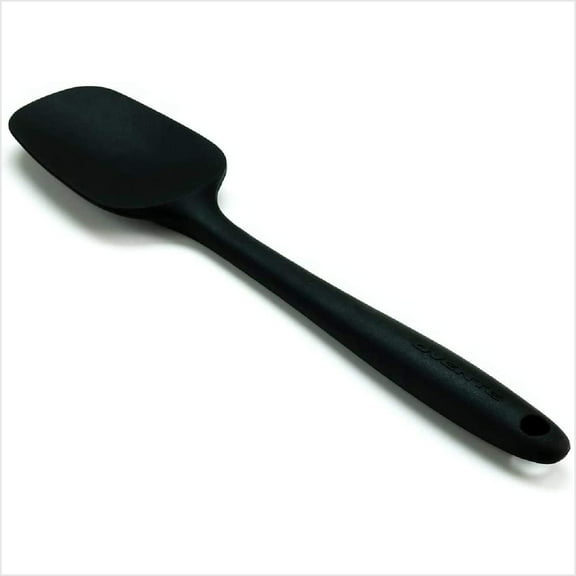 Ovente Premium Silicone Spatula with Heat Resistant Protection and Stainless Steel Core, Dishwasher Safe Non-Stick Utensils with Seamless Design Perfect for Baking Cooking & Mixing, Black SP2001B