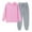 Pink, variant on KAUOD Boys Girls Cotton Sweatpants Set Ribbed Cuffs Joggers Pants Outfits Teen Kids Plain Casual Pullover Hoodies Clothes