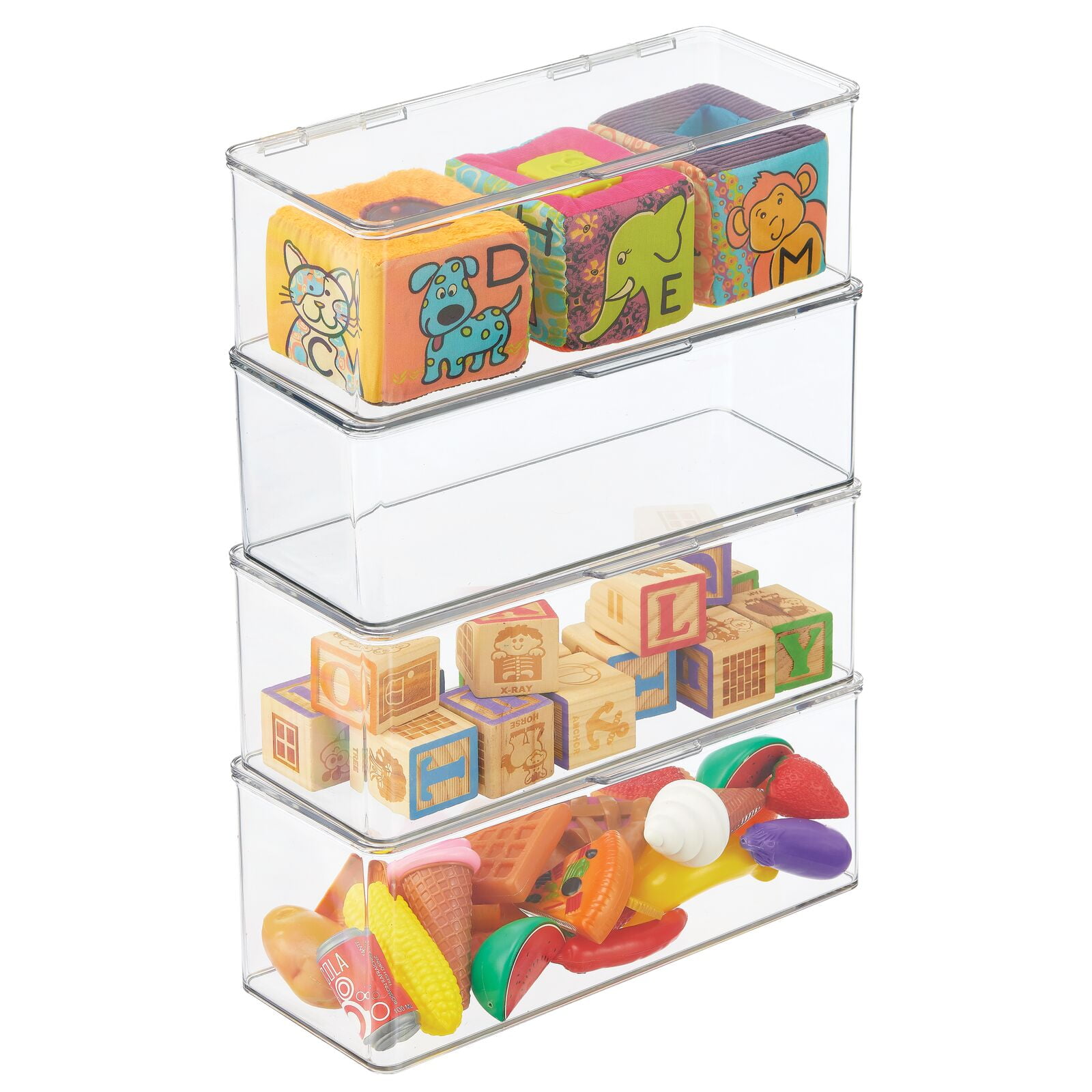 mDesign Plastic Playroom and Gaming Storage Organizer Box Containers
