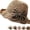 Brown-wide-brim Hat, variant on Versatile Retro Woven Handmade Straw Hat with Ruffled Bow, Elegant Crochet Straw, Foldable Breathable for Women, Pink-mid-brim Hat