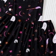 thumbnail image 6 of Elegyee Girls 2 Piece Halloween Pajama Sets Button Down Shirt Shorts, Black, Size 13-14, 6 of 8