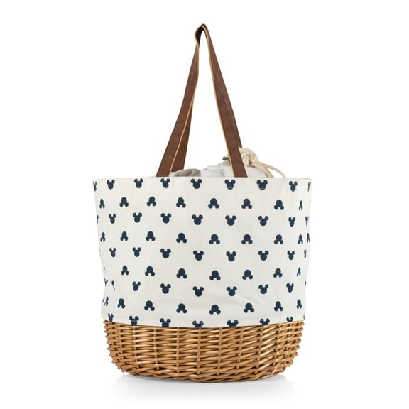 Picnic Time - Mickey Silhouette Coronado Canvas and Willow Basket Tote