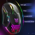 thumbnail image 2 of ONIKUMA ONIKUMA CW902 RGB Gaming Mouse with 7 Programmable Buttons, USB Wired for PC & Laptop, Adjustable DPI up to 6400, Black PC Material, 1.5M Cable, 2 of 7