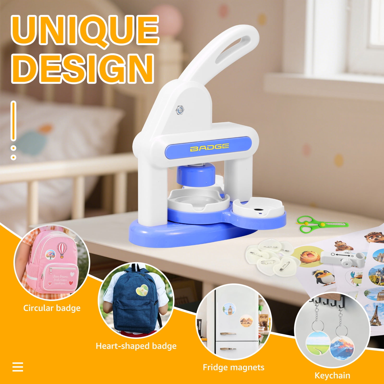 ABS Badge Making Kit Cultivate Creativity Pin Maker Kit Foster Hand On Skill Badge Maker Machine Add Fun DIY Machine for Children