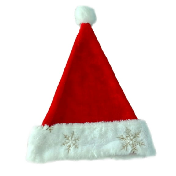Christmas Hat Snowflake Sequin Soft Comfortable Warm Thicker Dress Up Festival Prop Adults Children Santa Claus Plush Hat Party Supplies