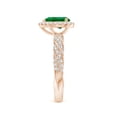 thumbnail image 3 of ANGARA Pear Lab Grown Emerald Halo Twisted Rope Shank Engagement Ring for Women in 14K Rose Gold (Size-8x6mm) | May Birthstone, Birthday, Anniversary, Jewelry Gift for Women | Lab-Grown Emerald Ring, 3 of 9