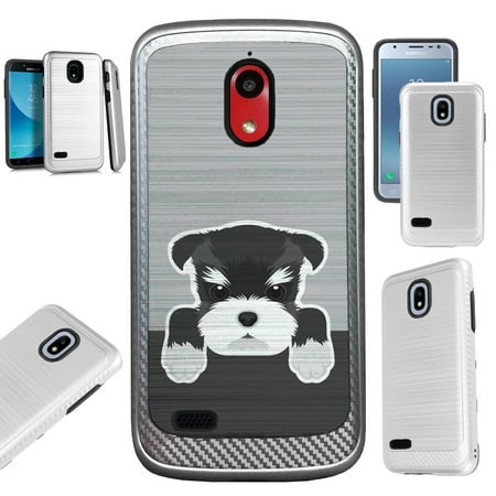 Compatible Foxxd Miro Case Brushed Metal Texture Hybrid TPU Artillery Phone Cover (Cute Dog