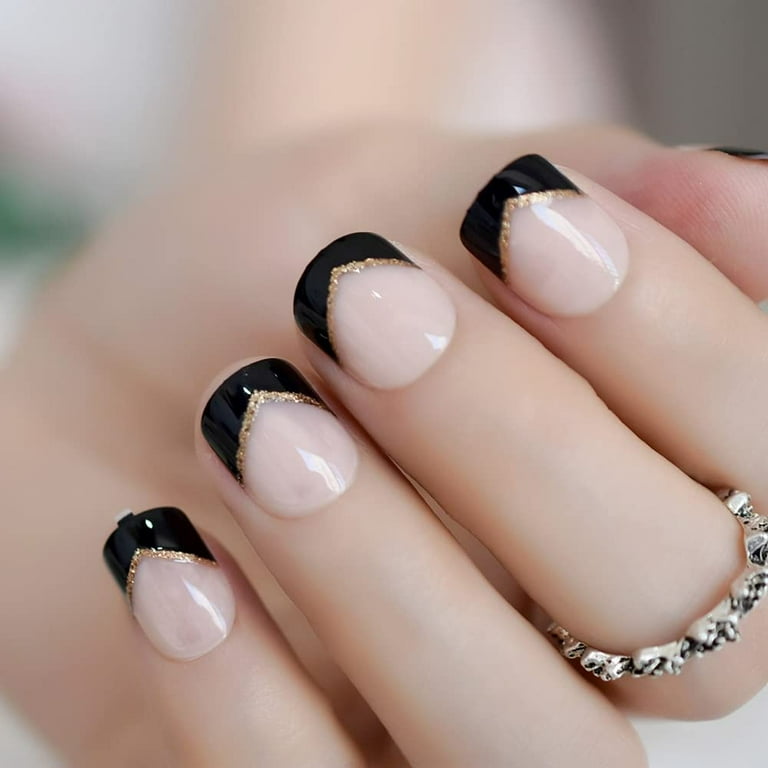 Black Tip Nail Designs