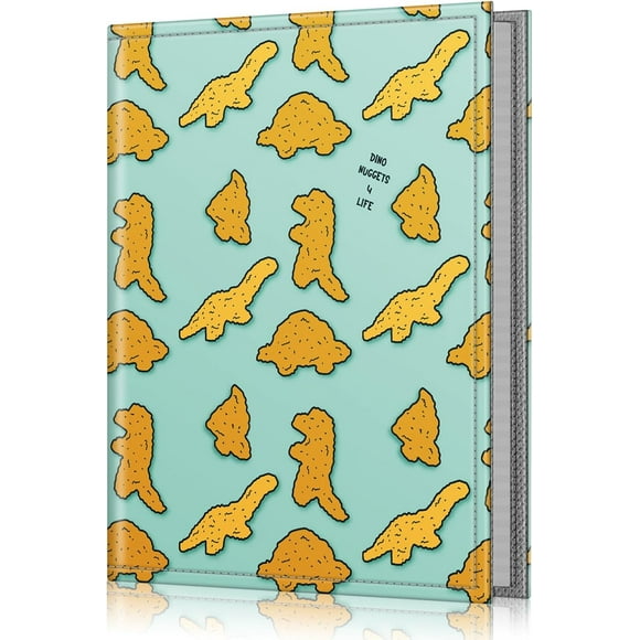 shiyou-Fintie Photo Album 4x6 Photos - 52 Photos Small Mini Capacity Premium Vegan Leather Cover Photo Album, Portable Wallet Photo Album for Family Wedding Boys Girls, Dino Nuggets