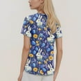 thumbnail image 3 of ADSSDQ Plus Size Easter Scrubs for Women Nurse Bunny Egg Hunt Print Scrub Tops Women Medical Nursing Tops Stretchy Scrub with Pockets Shirts for Women Royal Blue 3XL, 3 of 6