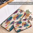 thumbnail image 5 of 2-Piece Kitchen Rugs Set Non-Slip Mats Carpet Floor for Kitchen, Bathroom (19.7"x27.6" & 19.7"x47.2") Teal and Orange Abstract Shapes, 5 of 7