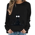 thumbnail image 2 of Warop Halloween Sweatshirts for Women Halloween Black Cat Ghost Graphic Casual Cute Pullover Tops Long Sleeve Crewneck Fall Outfits, 2 of 6