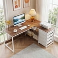 MAYEERTY 59 Inch Reversible L-Shaped Corner Desk with 4 Drawers and 2 ...