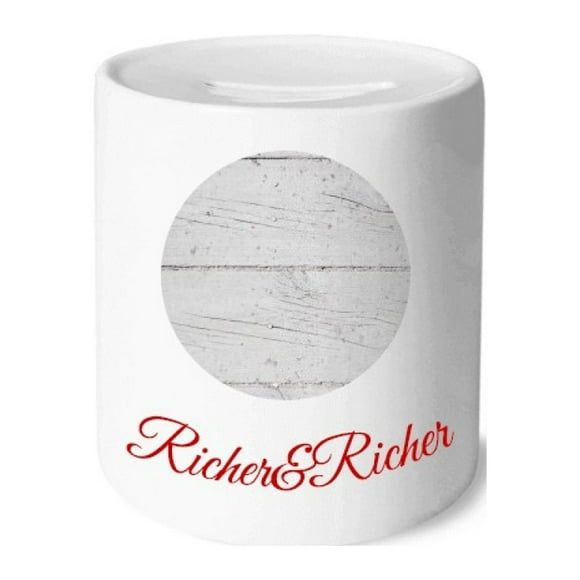 White Wood Floor Rough Wallpaper Texture Rich and Rich Bank Saving Box Coin