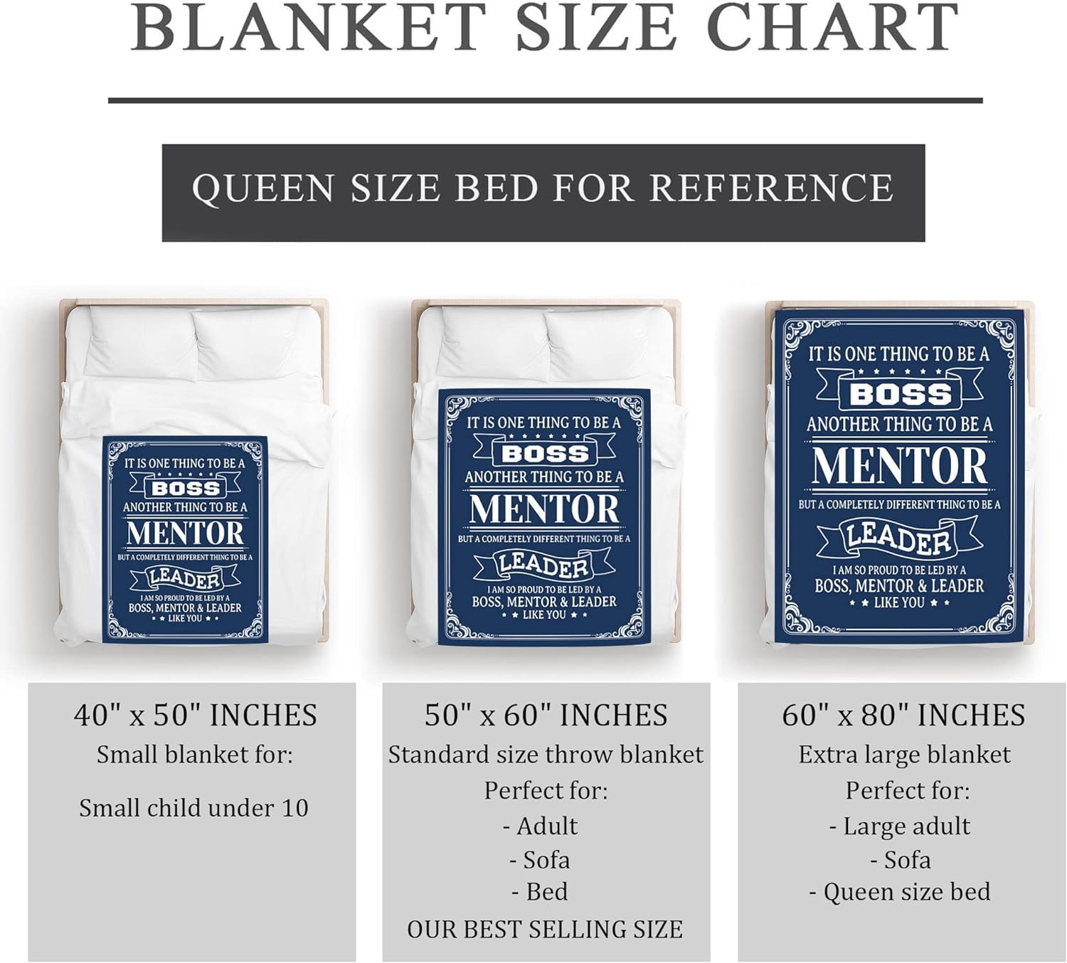 Punofell Christmas Boss Gifts for Men/Women - Boss Lady Gifts - Mentor Gifts - Boss Day Gifts - Gift for Female/Male boss - Boss Birthday Gifts Ideas - Boss/Leader Appreciation Gift Blanket