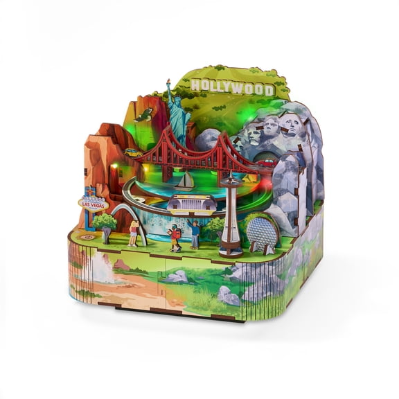 Arkitec 115-Piece US Landmarks Miniscape 3D Build Wooden Puzzle